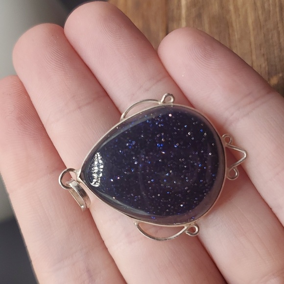 925 stamped sterling starry space pendant - Picture 3 of 4